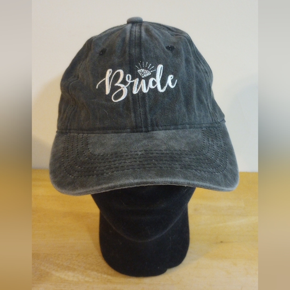 Gray Distressed Bride Adjustable Ballcap 100% Cot… - image 1